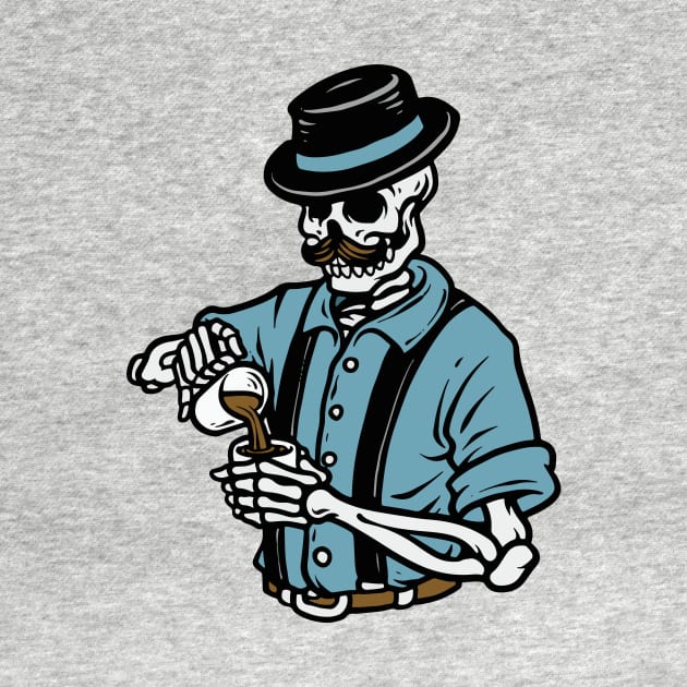 Hipster Skeleton Bartender by SLAG_Creative